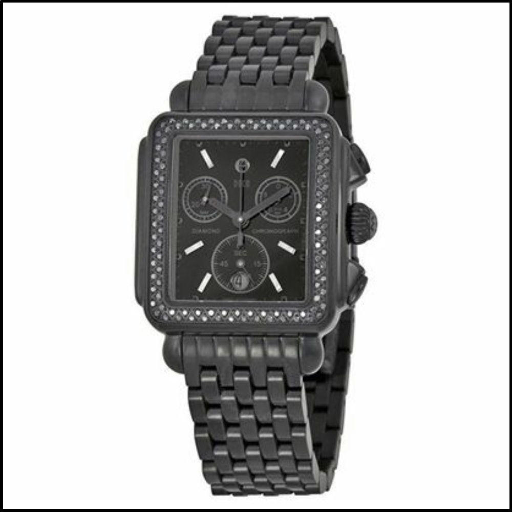 Michele Women’s Deco Black w/Black Diamonds